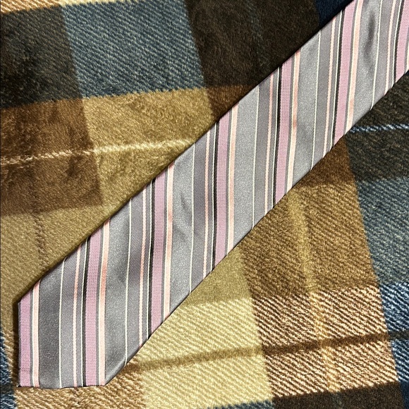 MICHAEL Michael Kors Gray and Pink Striped Tie - Picture 8 of 8